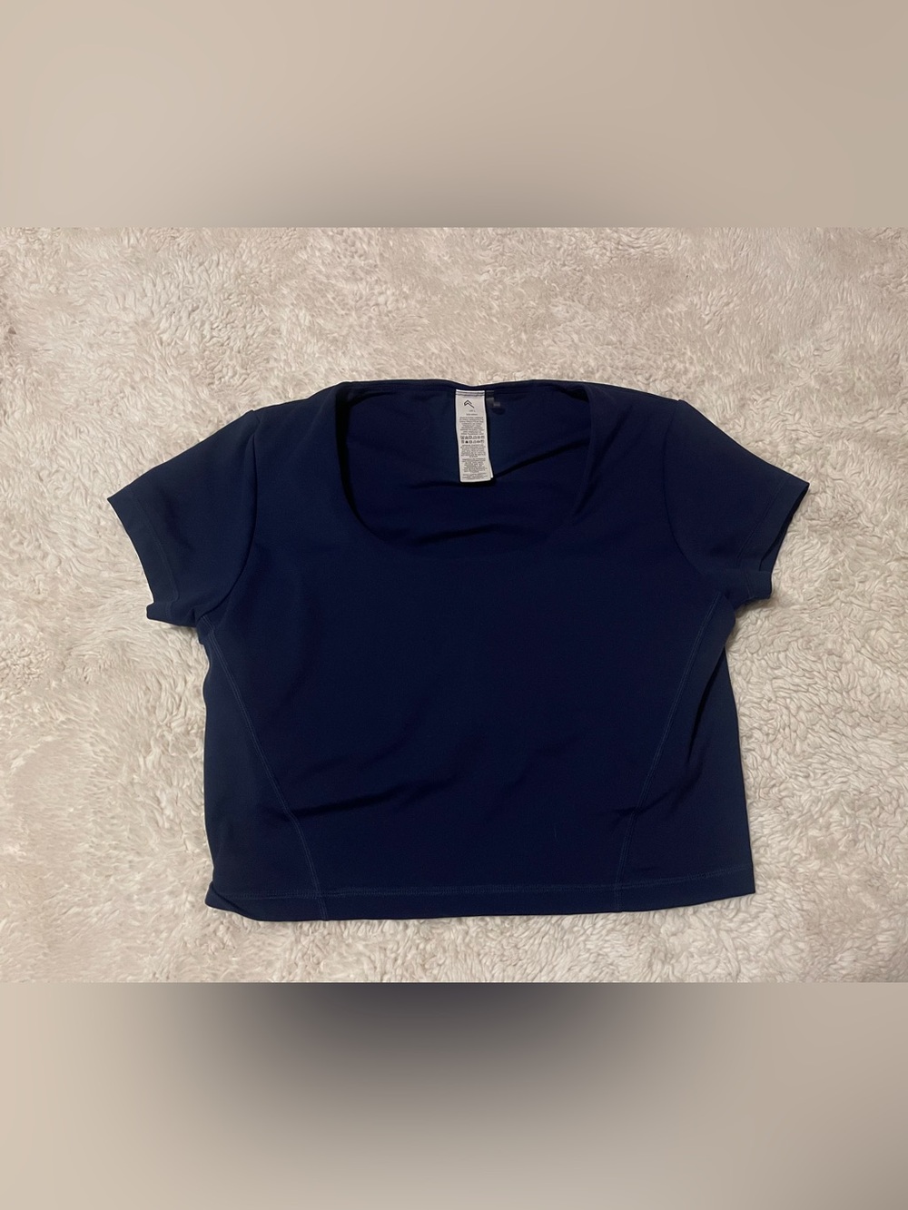 Oner Active Timeless Crop Short Sleeve Tee Midnight Blue Navy Gym Top Size L